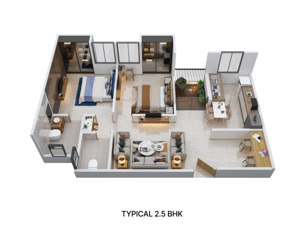 typical 2.5bhk